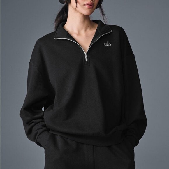 ALO Yoga Black Accolade 1/4 Zip Pullover NWT - Picture 4 of 8